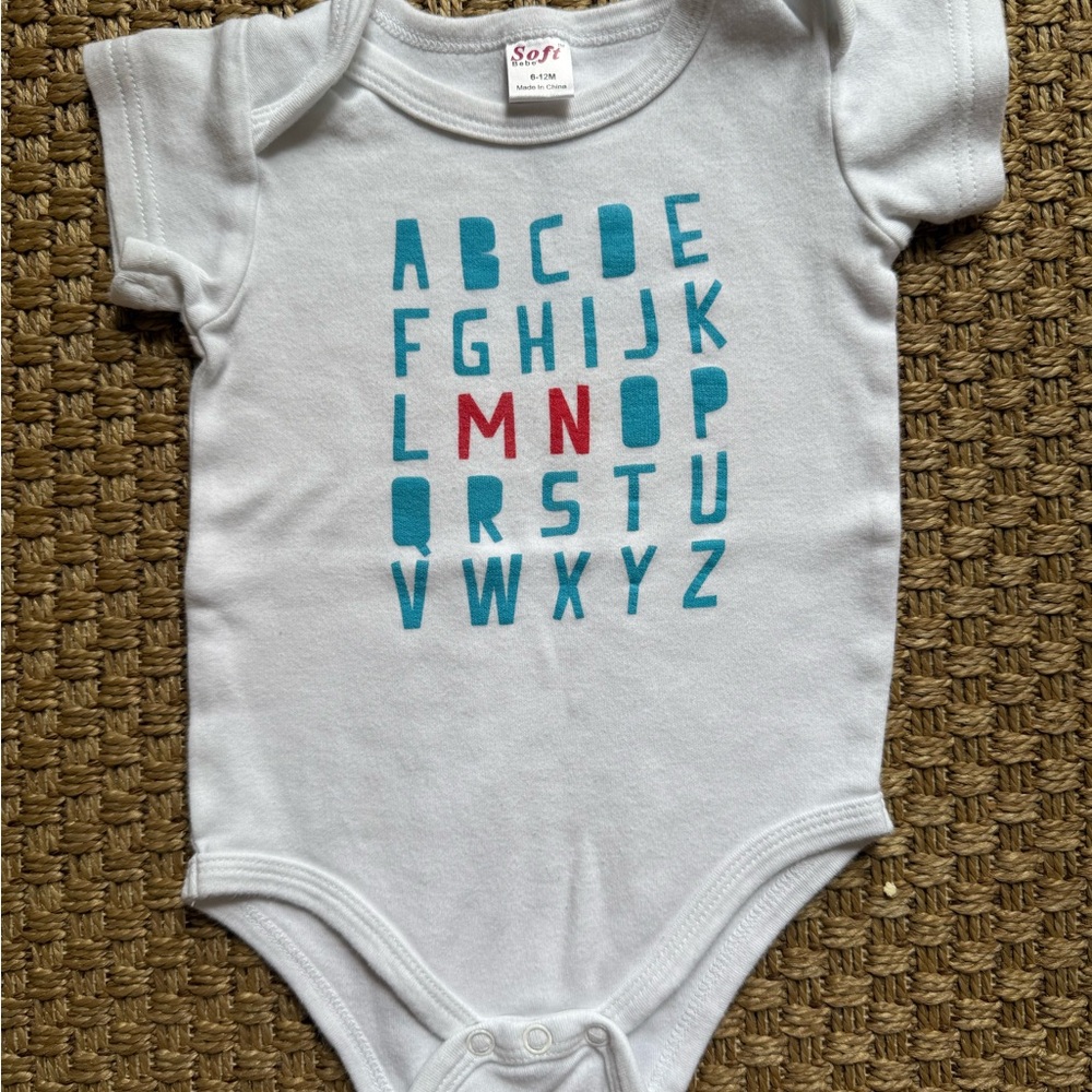 Minnesota Alphabet Baby Onesie